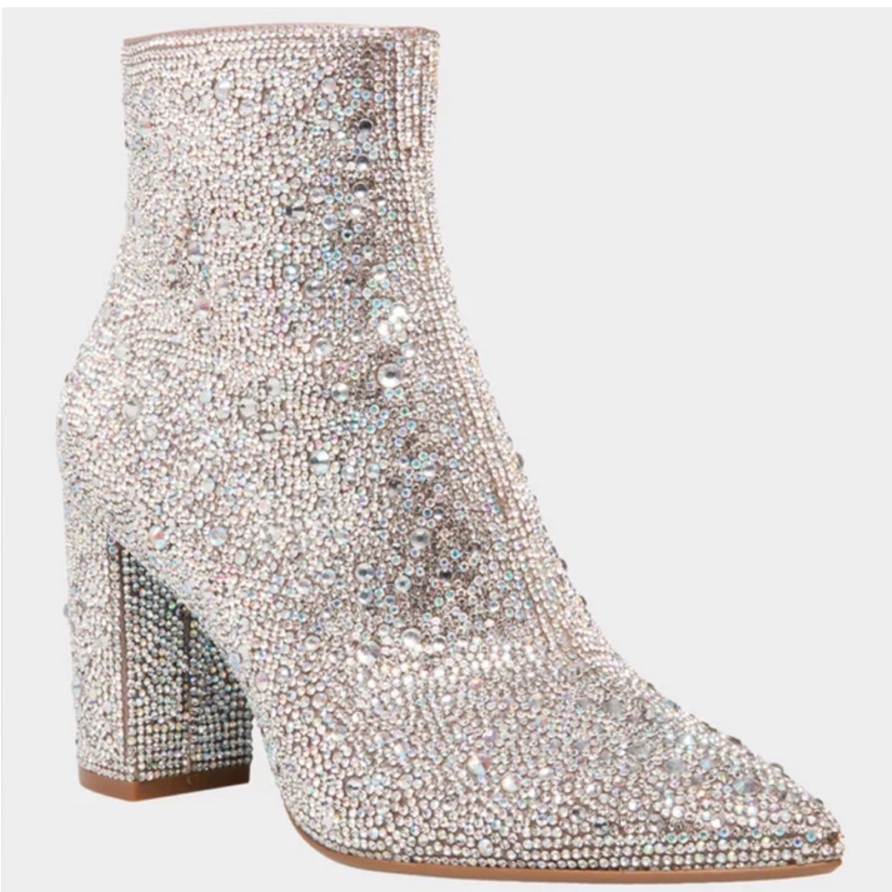 Betsey Johnson Silver Ankle Boots 8